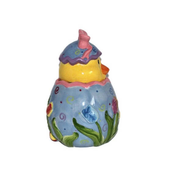 Davids Cookie Jar Ceramic Pastel Blue Large Easter Egg 12" Holiday - Picture 5 of 11